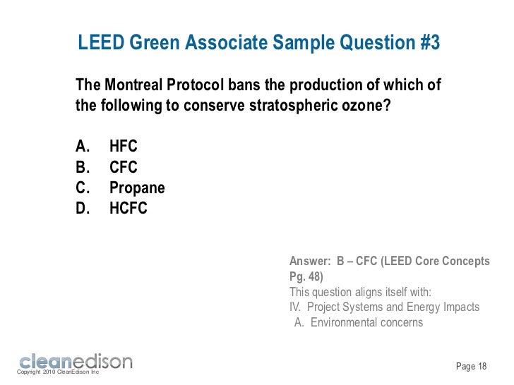 Try 50 free example LEED Green Associate test questions.
